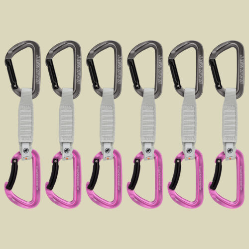 Workhorse Keylock 12 cm 6-Pack Quickdraws  Größe 12 cm straight gate/bent gate key lock, Farbe grey-pink