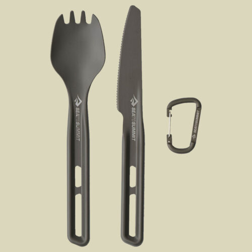 Frontier UL Cutlery Set - [2 Piece] Spork and Knife grau - aluminium hard anodised grey