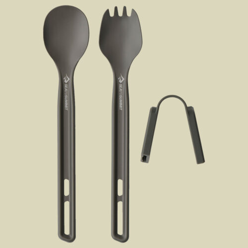 Frontier UL Cutlery Set - [2 Piece] Long Handle Spoon and Spork grau - aluminium hard anodised grey
