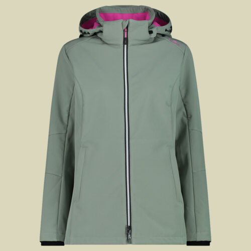 Woman Jacket Zip Hood Softshell 3A22226 grün 38 - Farbe mineral