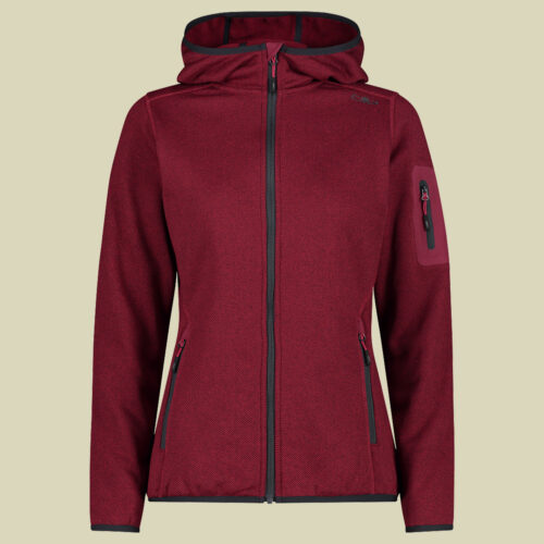 Woman Knitted Fleece Jacket Fix Hood 3H19826 Größe 34 Farbe 05HP anemone-antracite