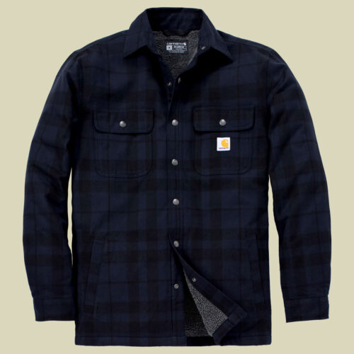 Relaxed Fit Flannel Sherpa-Lined Shirt Men L blau - navy