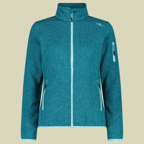 Woman Knitted Melange Fleece Jacket 3H14746 türkis 46 - Farbe teal-acqua