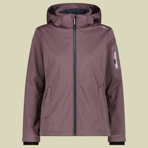 Woman Jacket Zip Hood Melange Softshell 39A5006M pink 38 - Farbe pink melange