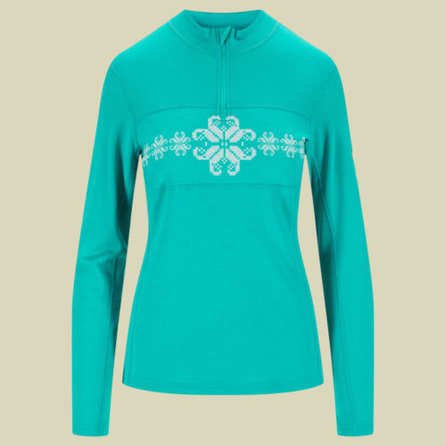 Falkeberg Baselayer Half Zip Women L türkis - Farbe peacock offwhite