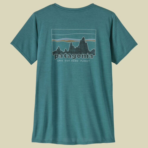 Capilene Cool Daily Graphic Shirt Women mehrfarbig S - '73 skyline: wetland blue x-dye